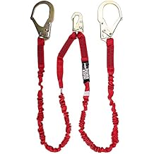 Palmer Safety Fall Protection L122233 Double Leg 6 Lanyard Internal Shock Absorber w/ Rebar Hooks I OSHA ANSI Arrest Restraint Scaffolding Arborist Roofing Equipment, 2.