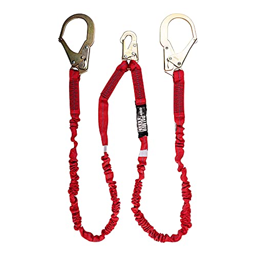 Palmer Safety Fall Protection L122233 Double Leg 6' Lanyard (Internal Shock Absorber) W/ Rebar Hooks I Osha Ansi Arrest Restraint Scaffolding Arborist Roofing Equipment, 2. #TOP8