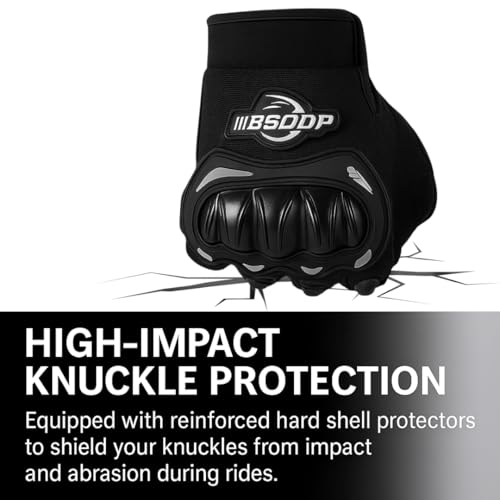 Image of AUTOPOWERZ Black Full Finger Motorcycle Gloves | Racing Style | Touch Recognition Outdoor Gloves for Biking, Cycling & Driving | All Season Protective Riding Gear | XL Size (Pack of 1 Set)