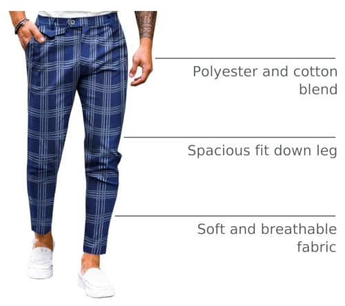 Image of Mens Chinos Slim Fit Pants Stretch Tapered Dress Pant Casual Trousers