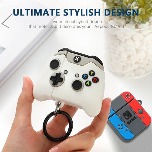 Image of [2Pack] Gedicht for Airpods 2nd Generation Case, Funny 3D Cartoon Game Controller Console Design Silicone Soft Cases for Airpods Case 2nd /1st Gen, with Keychain Kids Women Men for Airpods Case
