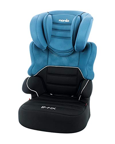 Nania Siège Auto Rehausseur Enfant Befix Groupe 2/3 (15-36Kg) - 4 Étoiles Adac - Fabrication Française - Bleu - 1 Unité