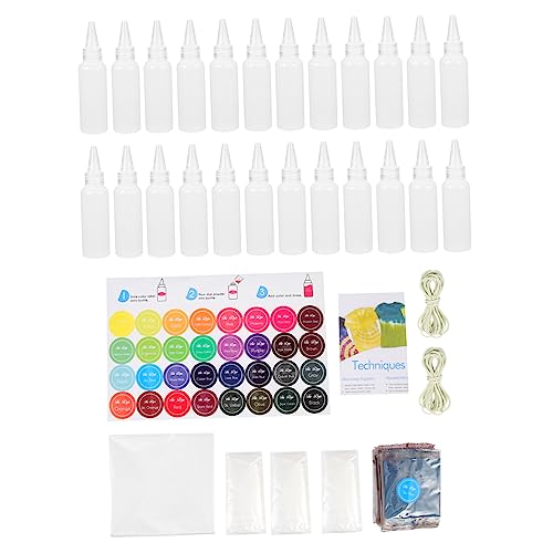 KONTONTY Fabric Decorating Kit 24 Color Tie Dye Powder Unique Patterns for Adults Boys and Girls Party Supplies Included