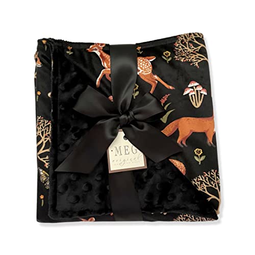 MEG Original Minky Babydecke, Motiv Waldfreunde (schwarz) Cover