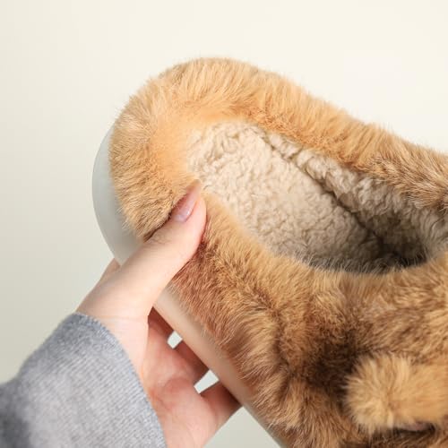 Gaolinci Cartoon Giraffe Cotton Slippers, Winter Indoor Outdoor Slippers for Women3