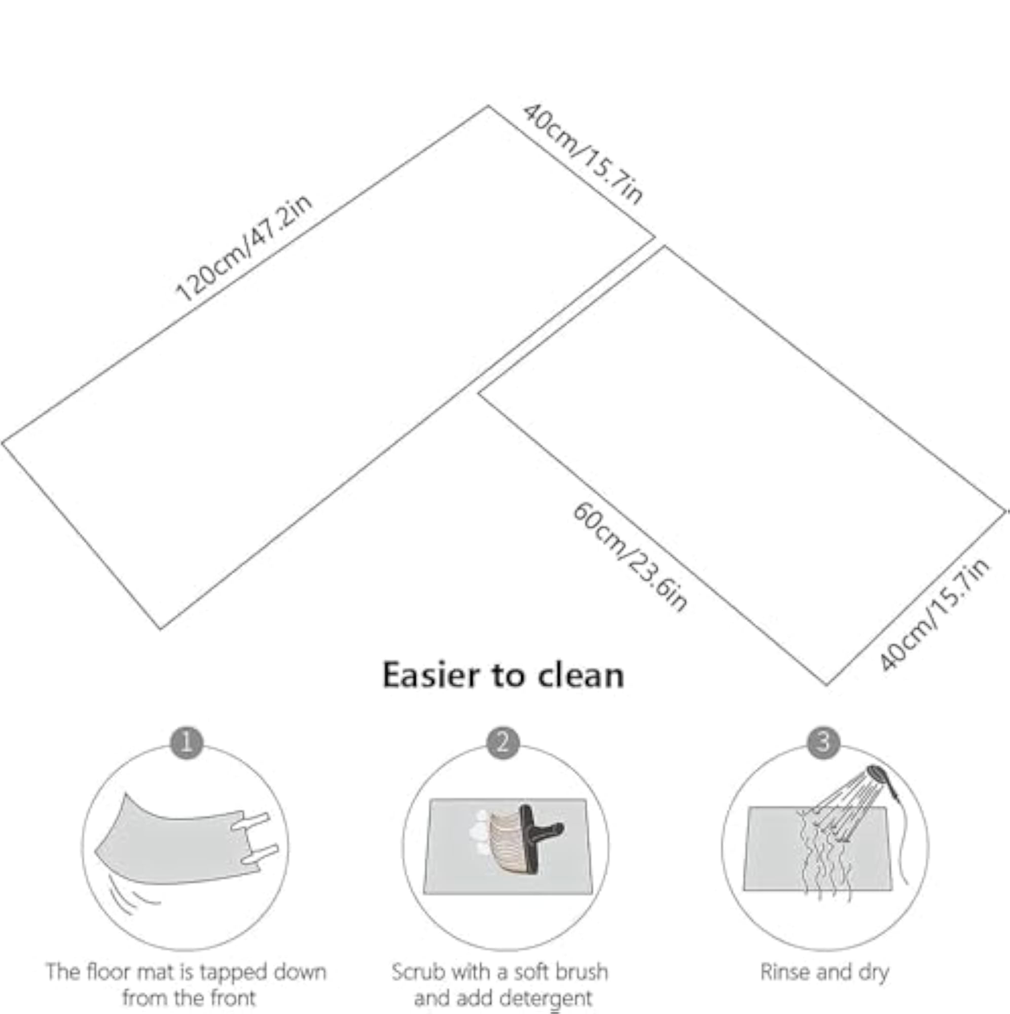 Waterproof Anti-Fatigue Kitchen Rug Set, 2 Piece