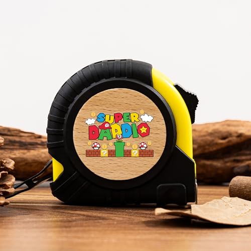 Cadeaux de la fête des pères pour papa - 16FT Mesure de bande rétractable avec conception compacte & Clip de poche, outil de mesure durable léger pour DIY, Réparations à domicile, atelier - Super Daddio Edition