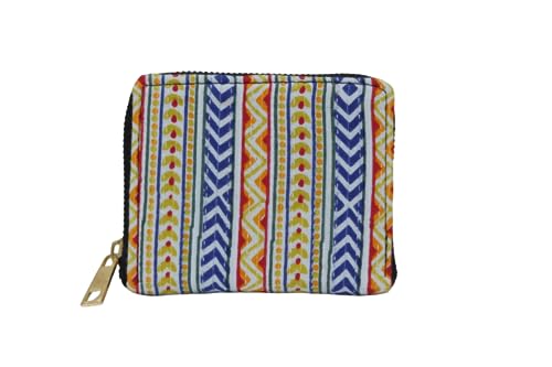 Image of P S Traders Online Women's Ladies Traditional Ikkat Cotton 5 Pieces Combo Bag Color Sky Blue