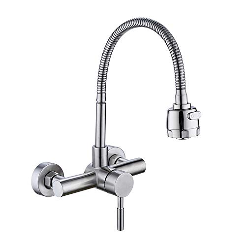 Robinet mural avec tube universel orientable pour eau chaude et froide