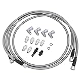 HNeekyr 6AN 70’’ Transmission Cooler Hose Line kit, Compatible with GM Chevy Transmission 4L80E TH350 TH400 4L60E 700R4 200-4R TR6060 C5 AOD Stainless Steel Braided AN6 Adapter Fitting