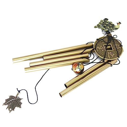 Sinos de vento de cobre vintage metal 6 tubos Grace Deep Windchime capela sinos porta ressonante par