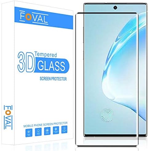 Galaxy Note 10 Plus Screen Protector Glass, Compatible with Fingerprint Scanner, Foval Tempered Glass Screen Protector for Samsung Note 10+ and Note10+ 5G with Easy Installation Tray