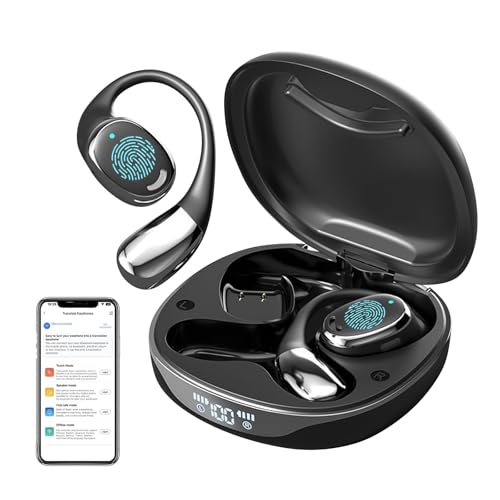 WingFly AI Übersetzer Kopfhörer, Kabellose Übersetzungs-Kopfhörer mit 144 Sprachen in Echtzeit, Bluetooth Translator Earbuds, Kopfhörer mit Super lange Akkulaufzeit für ios und Android (Schwarz)