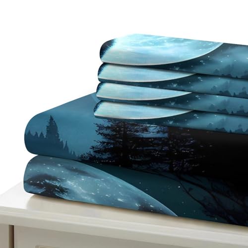 Housse de couette loup 220x240 hypoallergique lit super doux