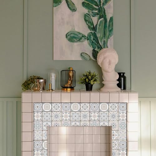 CHGCRAFT 36 Pcs Vintage Grey PVC Tile Stickers Peel and Stick Waterproof Self Adhesive Wall Decals - Image 3