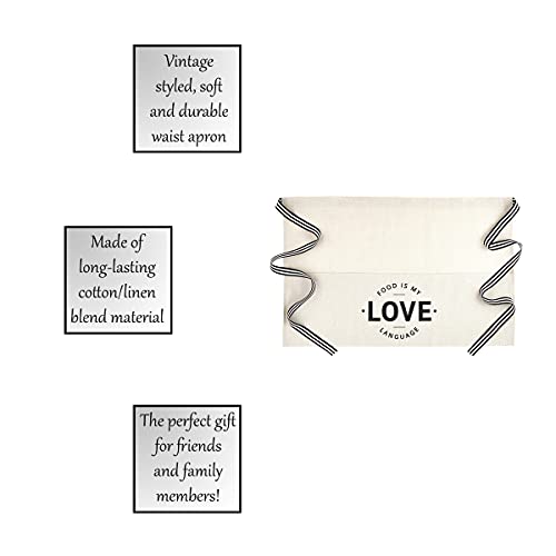Image of Santa Barbara Design Studio Table Sugar Waist Apron, 28 x 18-Inch, Food is My Love Language