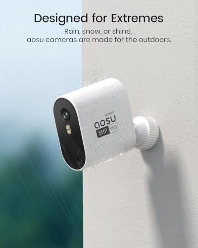 Image of aosu 3K /5MP Solar Security Cameras Wireless Outdoor System, 4-Cam-Kit | Ultra HD, Night Vision, 166 Ultra-Wide-Angle, Cross-Camera Tracking, Spotlight & Siren Alarm, No Subscription Required