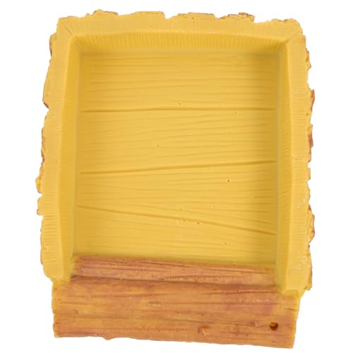 CORHAD Reptile Feeding Bowl Water Dish Durable Turtle Bathing Basin for Reptiles Lifelike Decor for Terrarium for Turtles Lizards and Geckos Present for Pet Owners