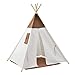 Produktbild [en.casa] Kinderzelt - Braun/Weiß - 150 x 120 x 120 cm - Spielzelt Babyzelt Spielhaus Tipi Indianer Wigwam
