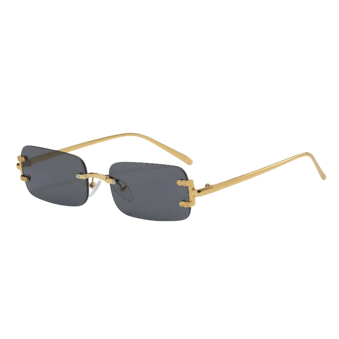 Noir Edge Rectangle Sunglasses for Men & Women with UV400 Protection | S050-image-32