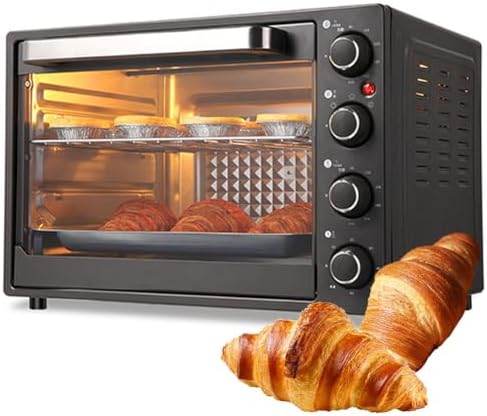Commercial Pizza Oven, Electric 1500W Oven with Adjustable Temperature 90-230°C & 60 Min Timer, Toaster Bake Broiler for Kitchen & Restaurant