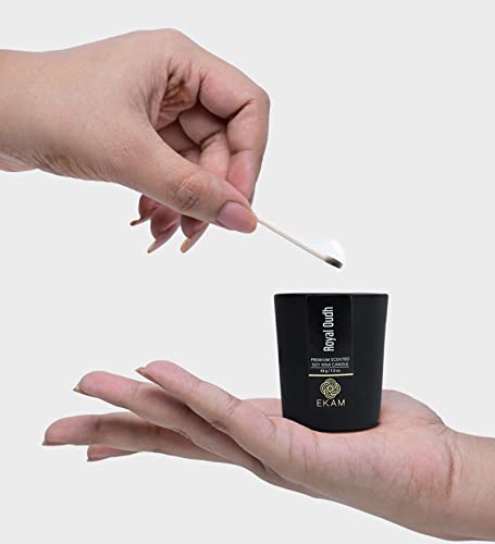 Image of EKAM Royal Oudh Votive Soy Wax Scented Candle, 40 Grams, 10 Hours Burn Time| Long Lasting Premium Candles | Ideal for Home Decor | Gifting & Aromatherapy (Pack of 12)