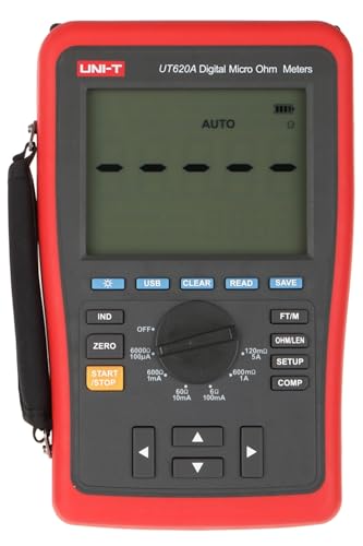 UNI-T UT620A Digital Micro Ohm Meter Resistance Meter DC Low Resistance 60000 Counts 6.0000K ohm with High/Low Limit Alarm USB and Back Lig