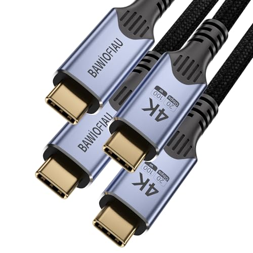 Image of USB-c Cables 2 Pack 6.6FT,usbc 3.2 Gen 2x2 Compatible with Thunderbolt 4 /3,20Gbps high Speed Data Transfer,Type C 100W Fast Charging,4K@60Hz Video with Monitor /Display /Dock /SSD /Hub.