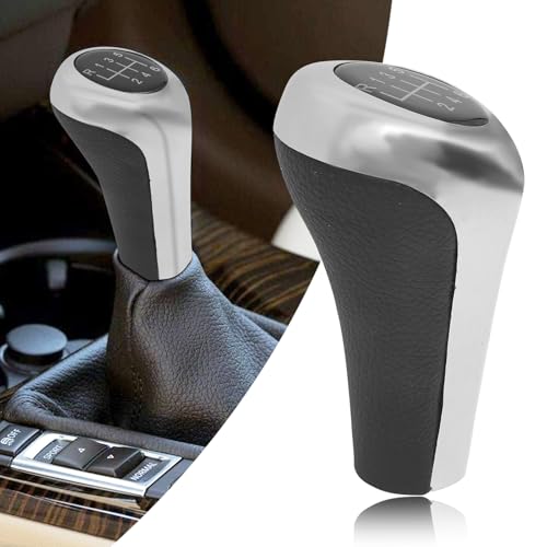 BLAKAYA Compatible with 6 Speed Plastic Chrome Texture Manual Gear Shift Knob Head Cover for BMW X1 X3 X5 F20 F30 E81 E82 E83 E85 E90 E91 E92 E93 E30 E32 E34 E36 E38 E39 E46