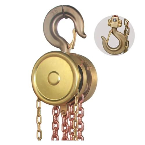 Hand Winch, Lifting Tool 1ton Explosion Proof Anti-spark Manual Hand Chain Block Hoist For Mining,for Trailer, Boat or ATV Towing(500kg-3M)