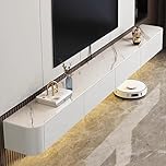 Coubird Floating TV Unit, Wall Mounted TV Cabinet, Floating Shelves with Doors & Drawer, Modern Entertainment Media Console Center Storage TV Bench for Living Room & Office (White-B, 160cm/63.0in)