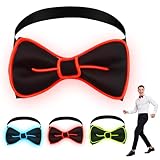 Fancysky LED Pajarita o Corbata para Hombre, 3 Modos de Parpadeo, Light Up Luminous Neckties, Para Carnavales, Fiestas, Festivales de Música, Bailes de Máscaras, Decoraciones Novedosas (Rojo)