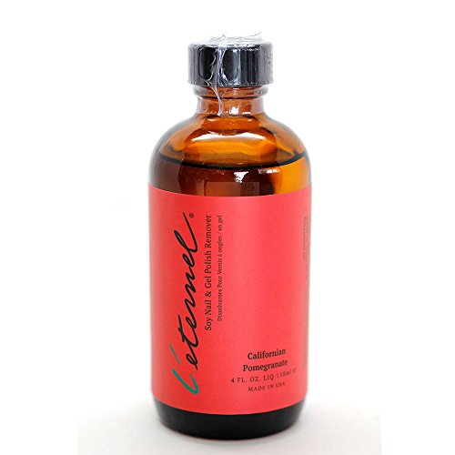 L'eternal Soy Nail and Gel Polish Remover California Pomegranate 4oz Non-acetone
