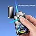 Smart Display Voice Control Butane Windproof Dual Flame Torch Lighter, Rechargeable/Refillable Flashlight Lighter, Outdoor Camping Travel Gift(D)