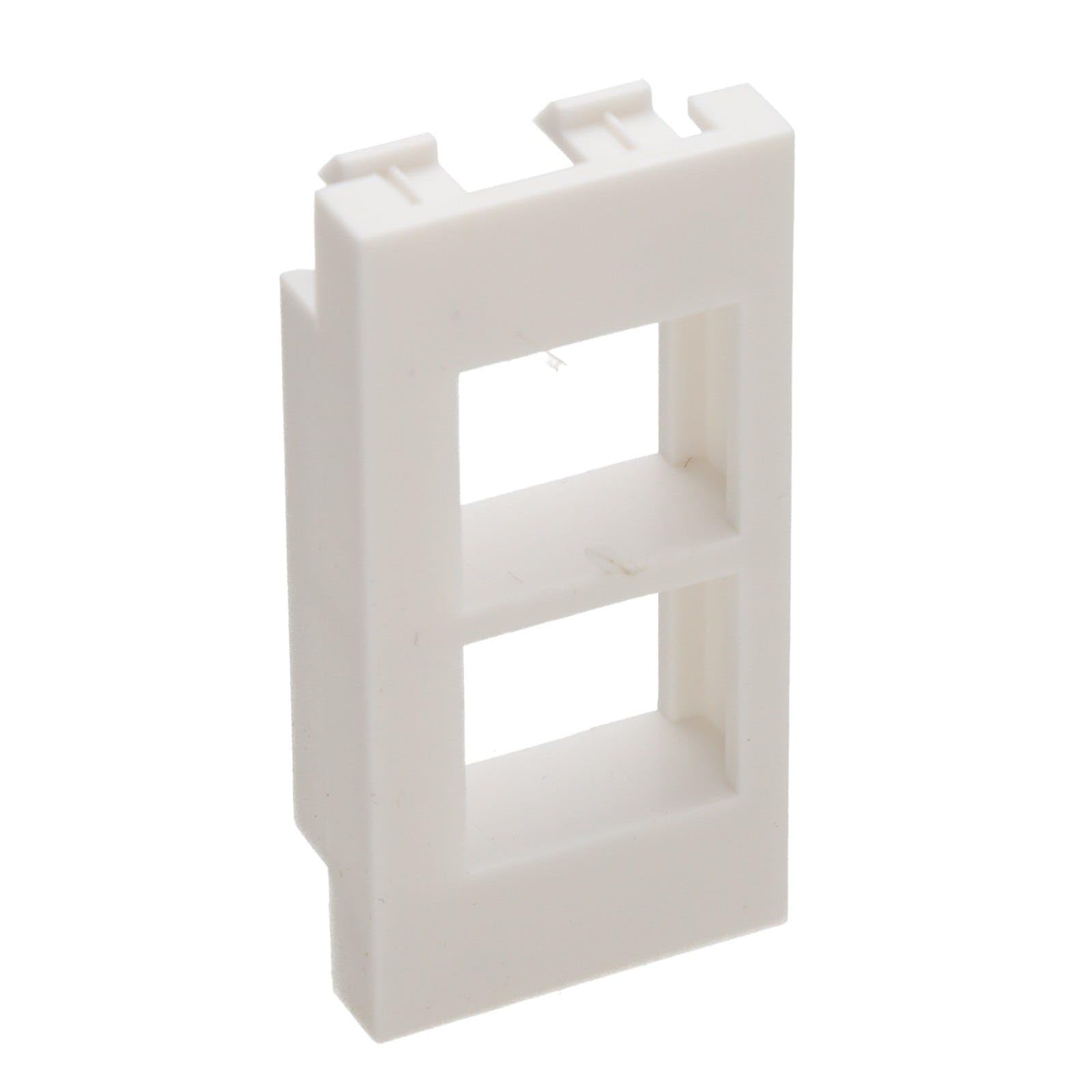 Kenable White Aura Euro Module To 2X Keystone Module Converter For Unshuttered Faceplate
