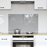 Light Gray Glass Kitchen Backsplash 80 x 50 cm