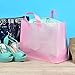 Prime Line Packaging Plastic Gift Bags, Frosted Pink Gift Bags Large with Handles for Small Business, Shopping, Grocery, Boutique, Retail Supplies, Bulk, 16x6x12, 100 Pack