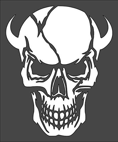 Skull Logo Stencil Reusable Sturdy Flexible Clear Plastic 1-5x6 in Arts and Crafts Material Scrapbooking for Airbrush Painting Drawing