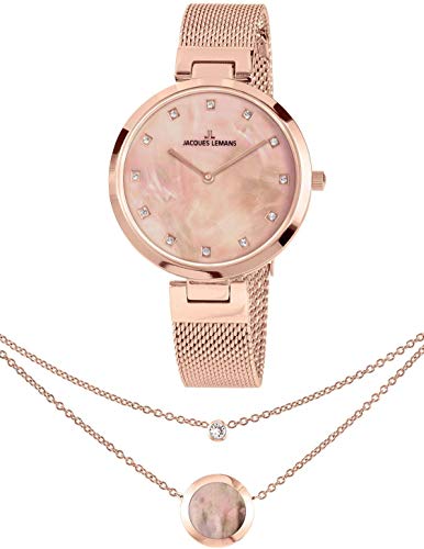 Coffret cadeau montre femme Jacques Lemans avec son bracelet assorti