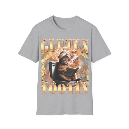 T-shirt chat humour gluten cadeau drôle pour ami intolérant ou fan de mèmes