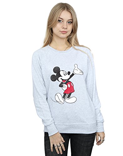 Image of Disney Women's Mickey Mouse Traditional Wave Sweatshirt Sport Grey XX-Large