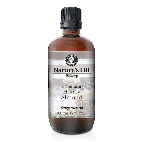 Nature's Oil All Natural Honey Almond Fragrance Oil, 60mL, 100% Natural, Phthalate, Paraben, SLS + SLES Free, 100% Vegan, Cruelty Free