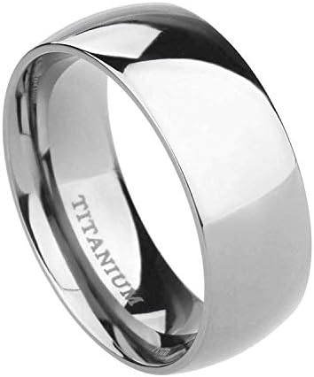 TIGRADE 2mm 4mm 6mm 8mm 10mm Titanium Ring Plain Dome High Polished Wedding Band Comfort Fit Size 3-15,8mm,Size 13.5