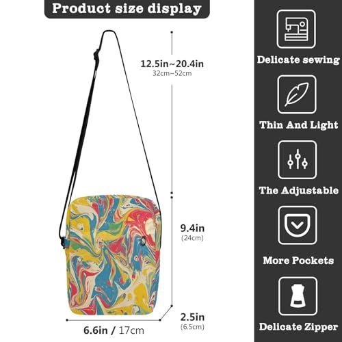 Pop Art Retro Tie-dye Pattern messenger bag green crossbody bags for women cross body purses for women Adjustable Strap for outdoor sports business3