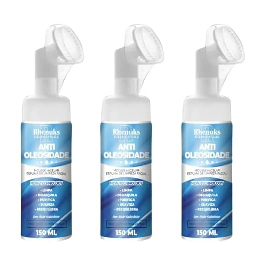 Kit 3 Mousse Micelar Oleosidade Espuma De Limpeza Facial 150ml