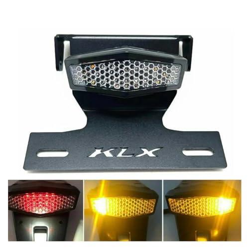 Feu LED et clignotant sur support de plaque pour moto KLX