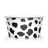 6 oz Paper Ice Cream Cups - 1,000 / Case (Cow Print)