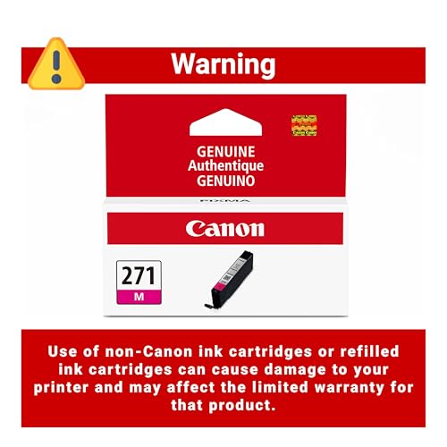 Canon CLI-271 Genuine Magenta Ink Tank, Compatible with MG6820, MG6821, MG6822, MG5720, MG5721, MG5722, MG7720, TS5020, TS6020, TS8020, and TS9020 Printers - image 3