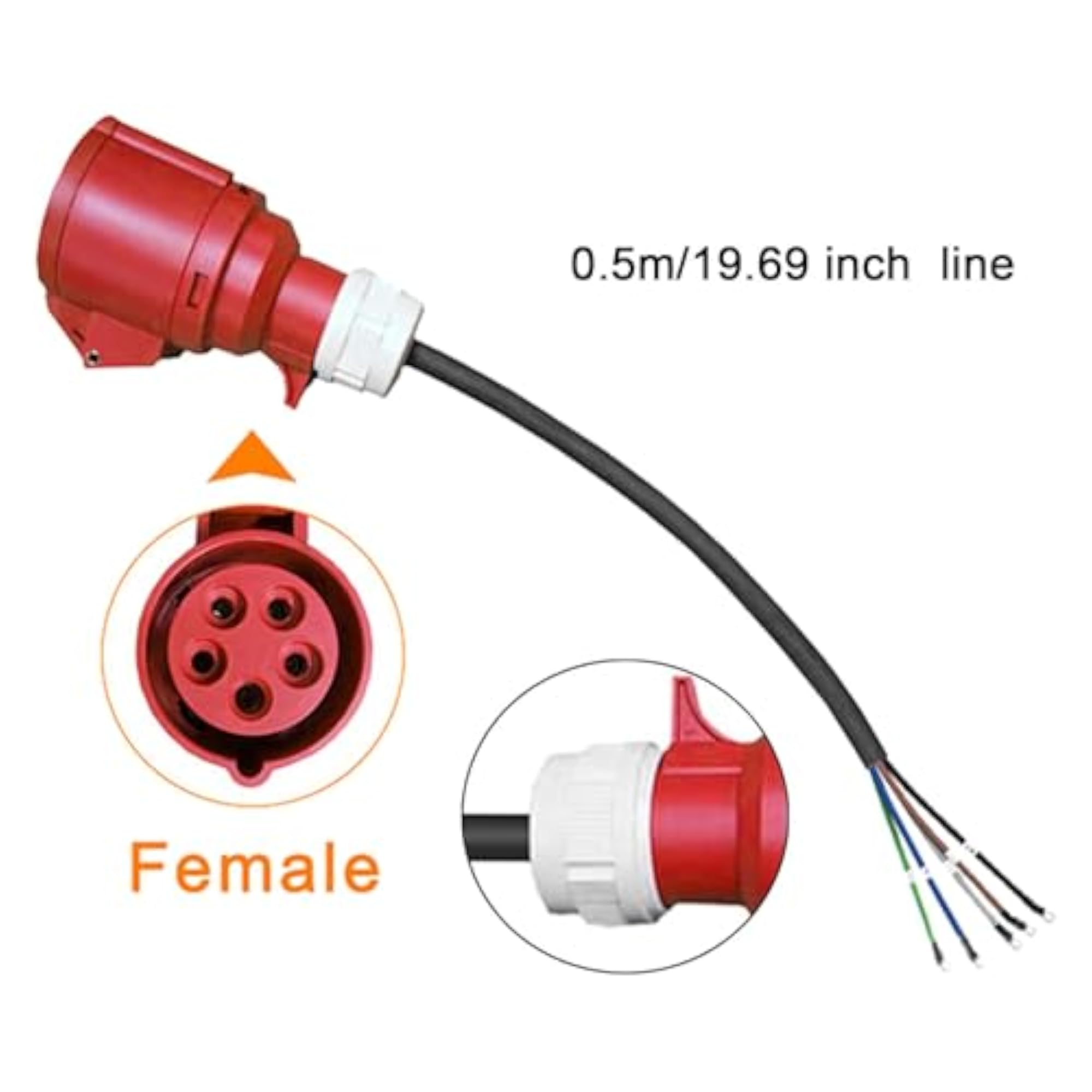 CEE 16A 5 Pin Coupling Adapter Cable