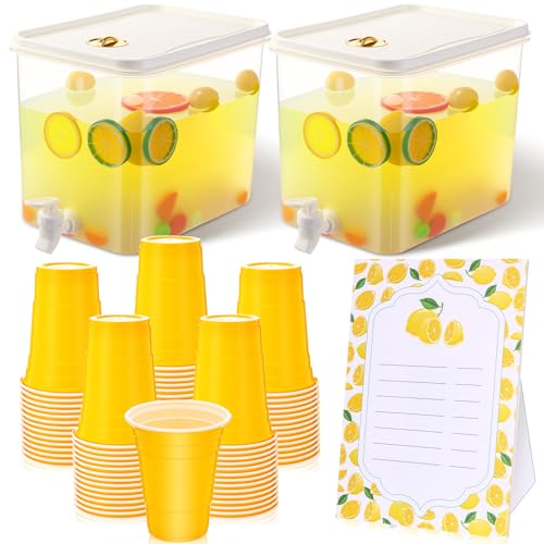 Acellegic 103 Pcs Lemonade Stand Supplies 100 Pcs Plastic Lemonade